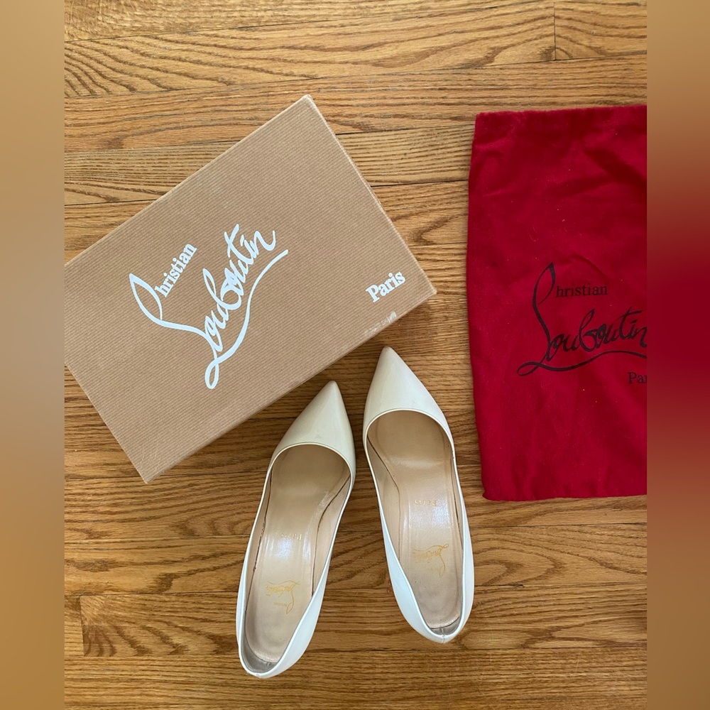 Christian Louboutin Kate white 85mm- 37.5